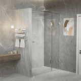 SS33 Semi Frameless Wall to Wall Hinged Door Shower Screen - Various Colours & Sizes