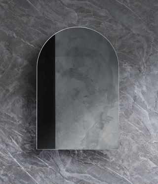 Arched Shape Mirror Cabinet Pencil Edge 610x900mm - Matte White / Matte Black / Woodgrain