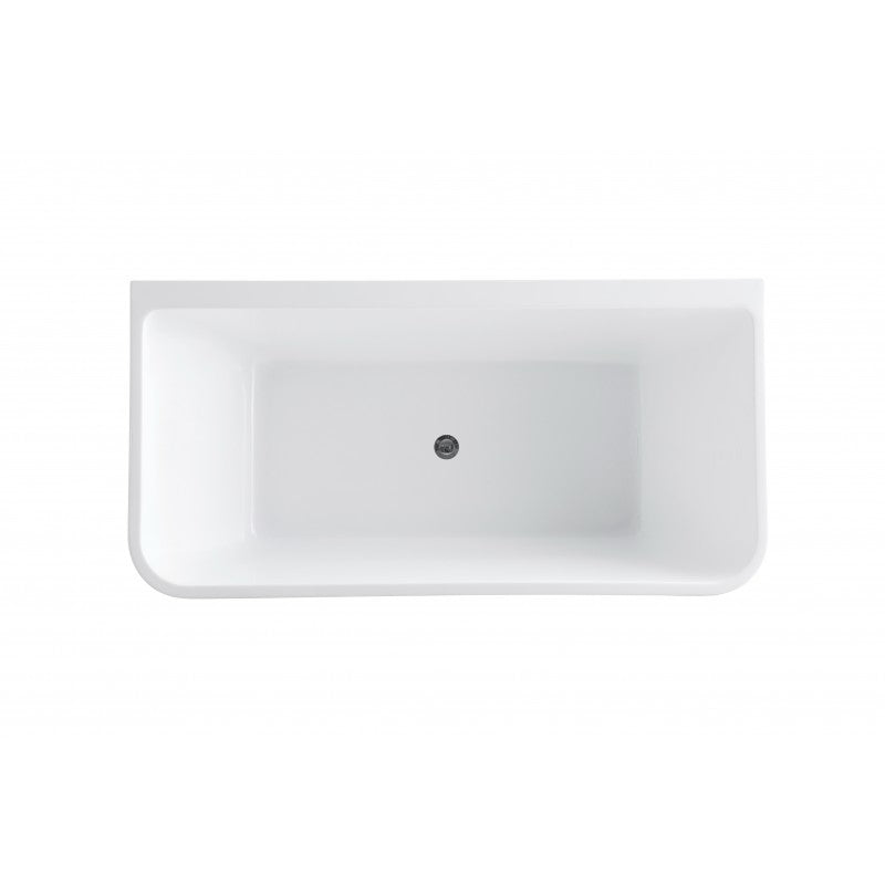 Vivo Back to Wall Freestanding Bath 1600x800mm - Gloss White