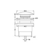 Universal Basin Pop Up Waste - Different Colors