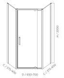SS24 Diamond Full Framed Adjustable Pivot Door Shower Screen - Various Sizes