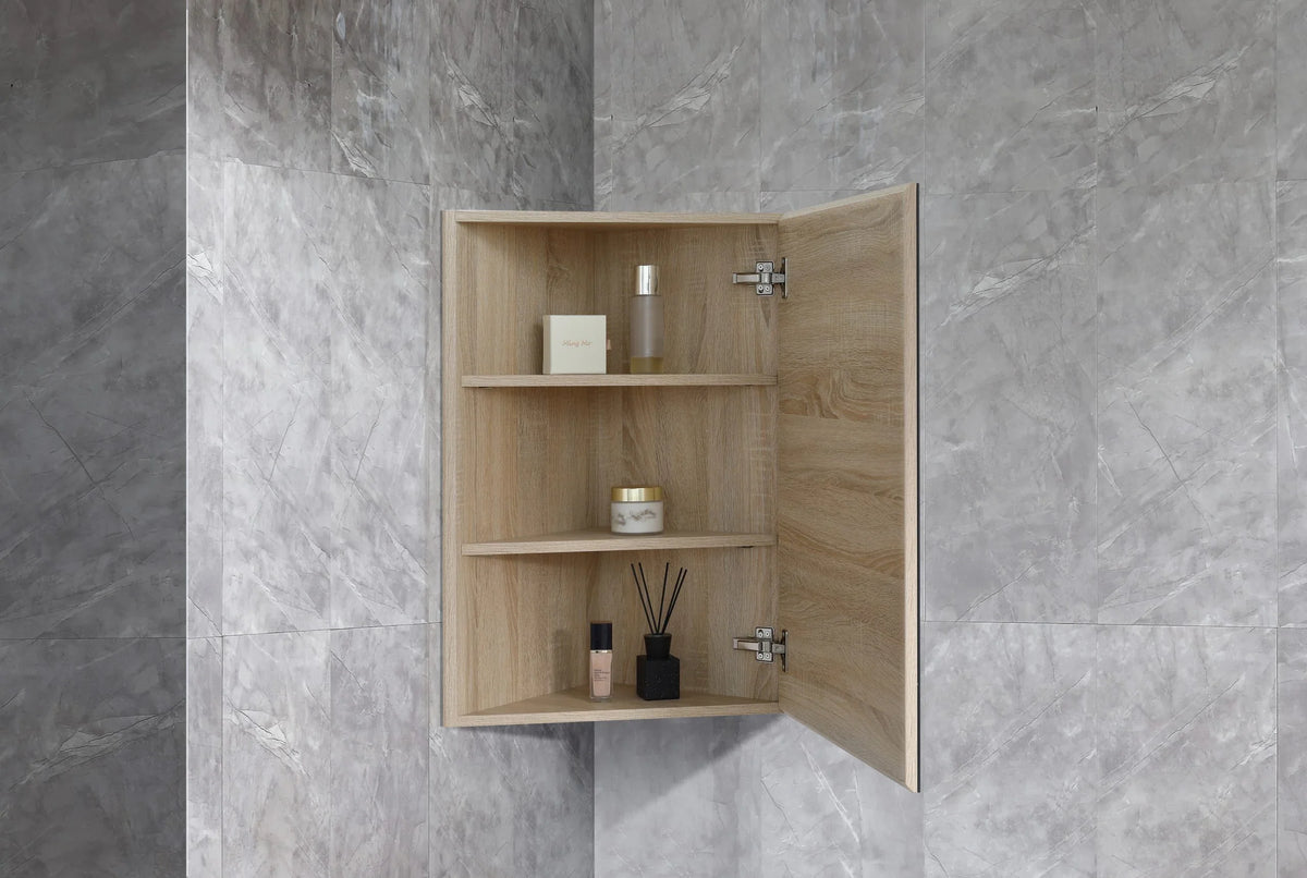 Corner Mirror Cabinet Pencil Edge 400x400mm - Various Colours