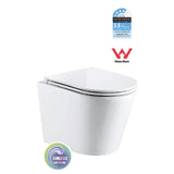 BM Parma Raised Height Tornado Rimless Flush Wall Hung Pan with Soft Close Seat - White (4 Star)