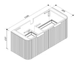 BV47WH (500mm Depth) Wooden Fluted Curved Wall Hung Vanity- 900 / 1200 / 1500mm