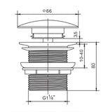 EC Basin Pop Up Waste - White Ceramic Finish