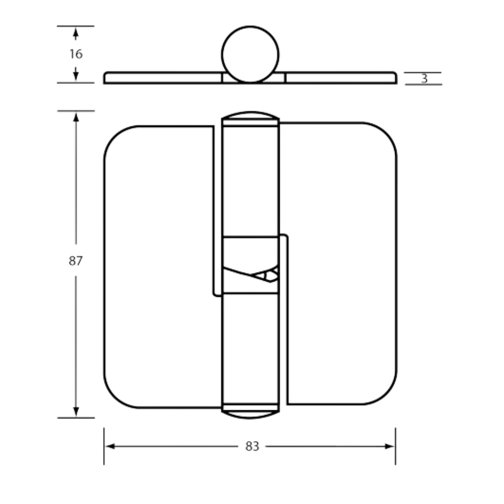 207C Gravity Hinge Concealed Fix in Stainless Steel - 207C_RHHO_SS (Right Hand; Hold Open)