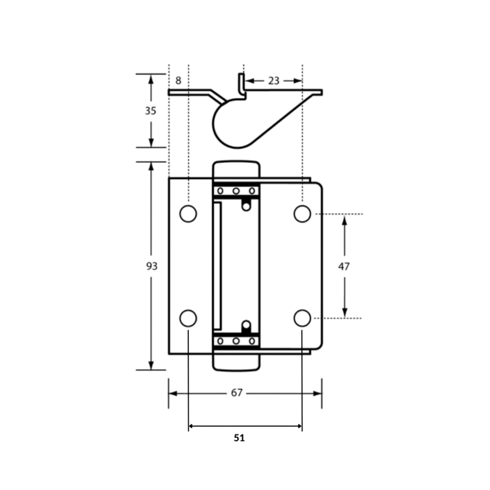 209B Spring Hinge Visible Fix in Satin Stainless Steel - 209B_HC_SS