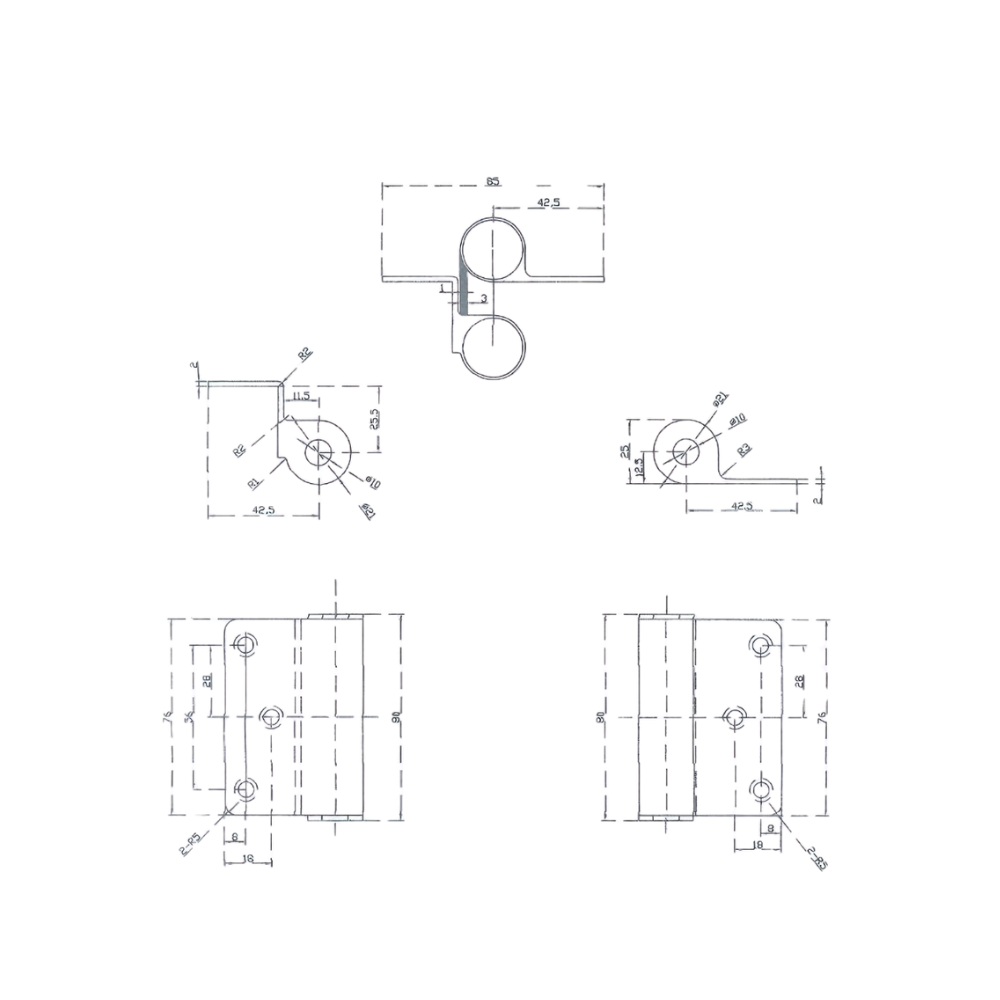 209 Double Action Spring Hinge Visible Fix in Satin Stainless Steel - 209_DBLACT_SS