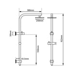 Vue Round Dual Shower Rail - Various Colours