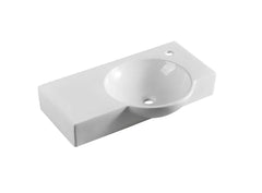 Aurora Wall Hung Ceramic Basin 745x450mm - Gloss White