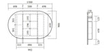 Oval Mirror Cabinet Pencil Edge 900x600 / 1200x750 / 1500x900mm - Various Colours