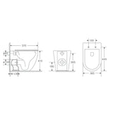 BM Lagos Raised Height Tornado Rimless Flush Floor Mount Pan with Soft Close Seat - White (4 Star)