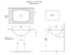 Oracle Rectangular Undermount Ceramic Basin 505 x 370mm - Gloss White