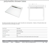 900x900mm Marbletrend Barossa Polymarble Shower Base - Floor Display Clearance