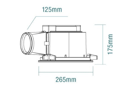 Square High Efficiency Bathroom Exhaust Fan - Various Size