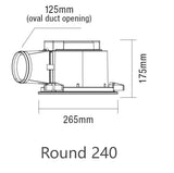 Round Bathroom Exhaust Fan (Enhance Air Extraction) - Various Sizes