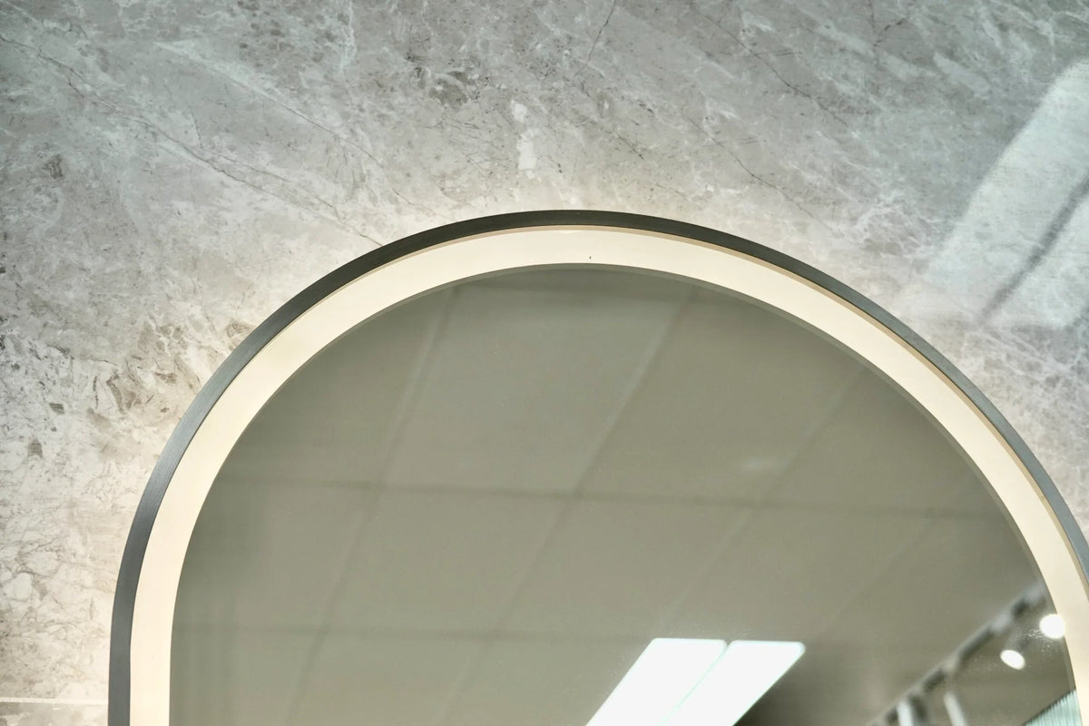 Pill Shape LED Mirror Touchless switch with Demister 450x900mm - Frameless / with Frame