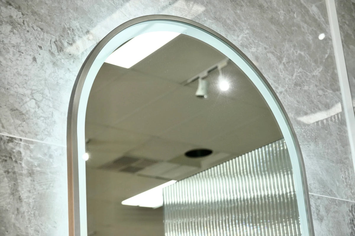 Pill Shape LED Mirror Touchless switch with Demister 450x900mm - Frameless / with Frame