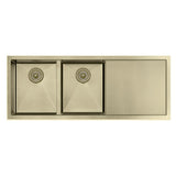 Double Bowls with Drainer Undermount/Topmount Kitchen Sink 1114x450mm - Various Colours