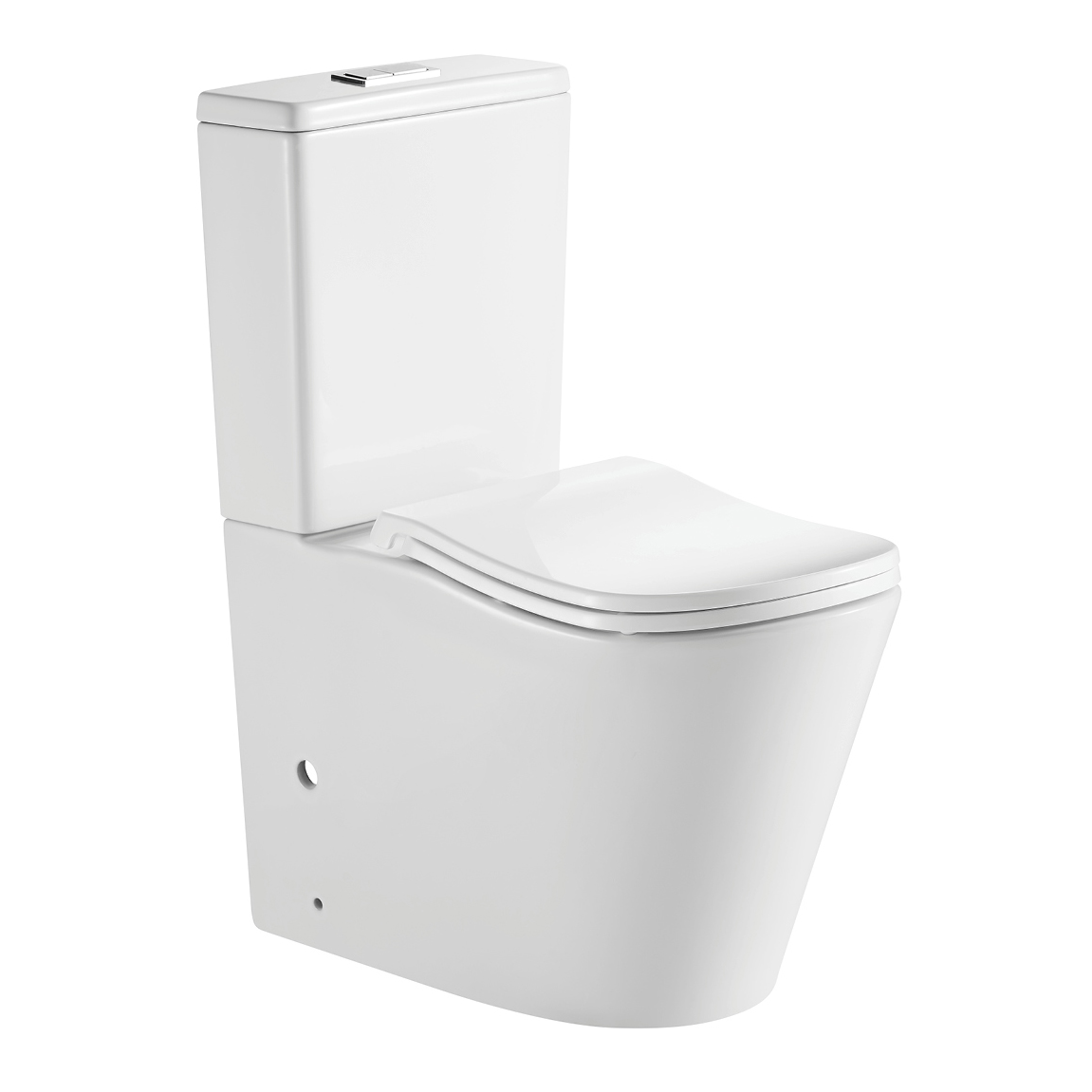 Raised Height Back To Wall Tornado Rimless Flush Ergonomic Toilet Suite with Soft Close Seat - White (4 Star)