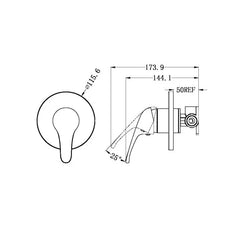 SM23 Nero Round Shower / Bath Mixer - Chrome