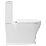Hampton Style Back To Wall Tornado Rimless Flush Toilet Suite with Soft Close Seat - White (4 Star)
