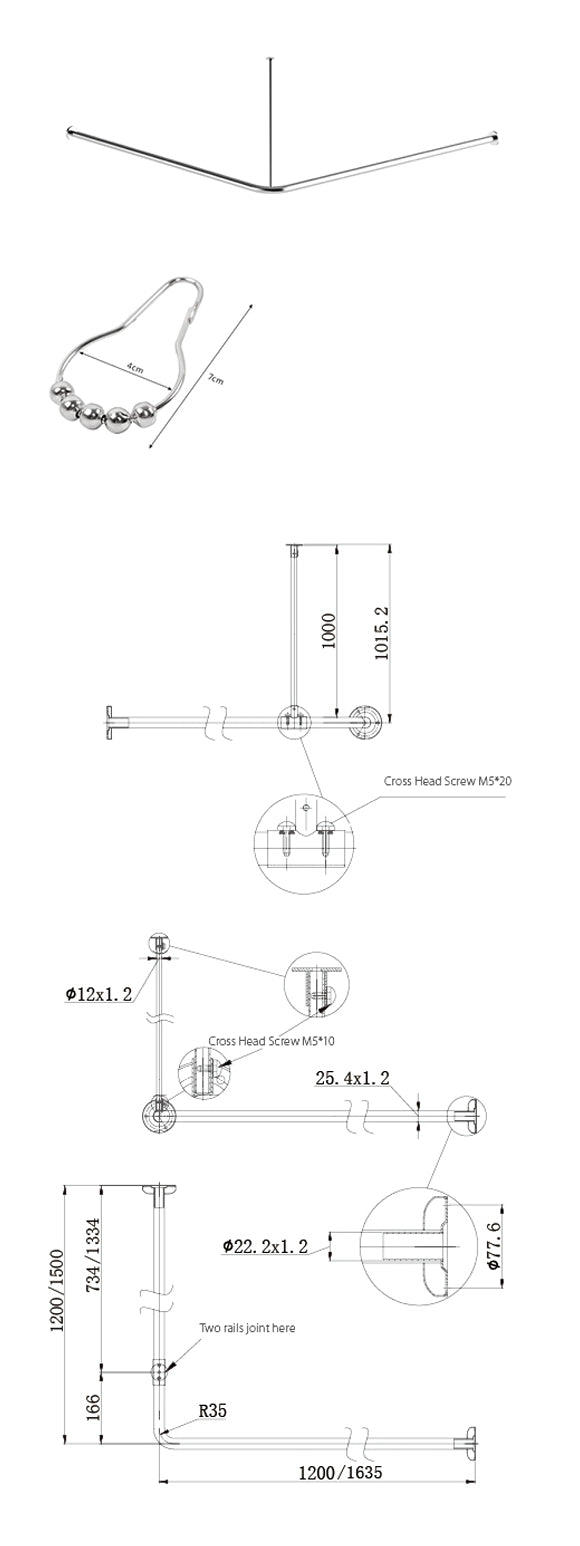 Care Shower Curtain Rail Set