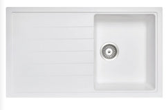 Granite Black Single Bowl with Drainer Kitchen Sink 860x500x230mm