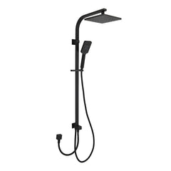 Retro-fit Square Dual Shower Rail - Chrome / Black
