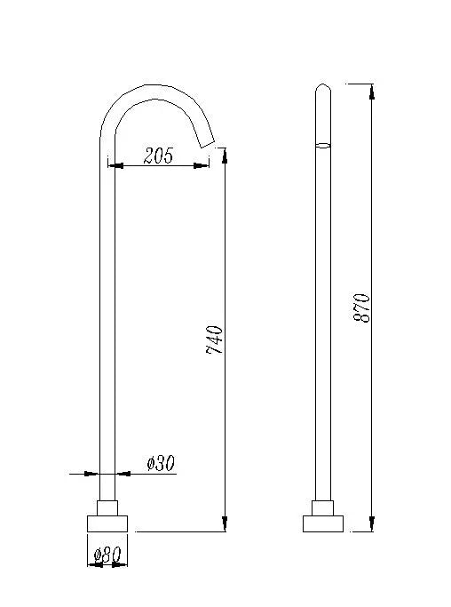 Round Freestanding Bath Filler / Spout - Various Colours