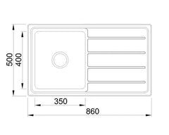 Single Bowl with Drainer Topmount Kitchen Sink 860x500mm - Stainless Steel