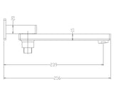 Square Bath Wall Swviel Spout with Built-in Diverter - Various Colours