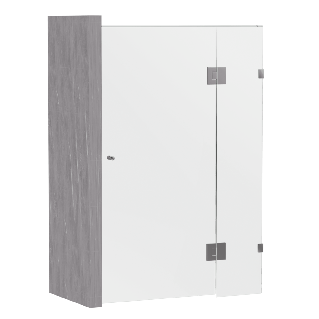 SS33 10mm Semi-Frameless Hinged Shower Screen – Wall to Wall, 745–1520mm, 2000mm/2100mm High, Various Colours