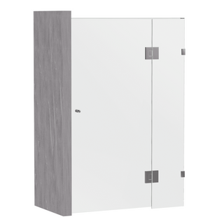 SS33 Semi Frameless Wall to Wall Hinged Door Shower Screen - Various Colours & Sizes