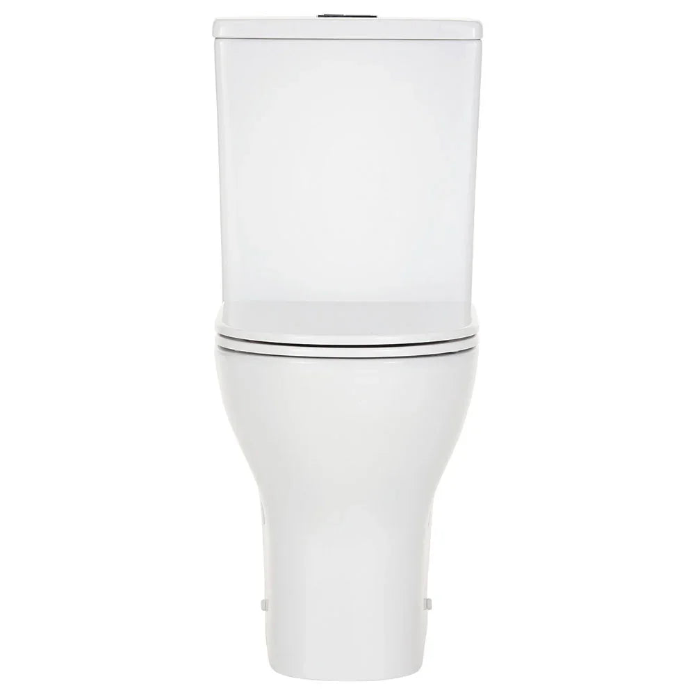 Raised Height Back To Wall Tornado Rimless Flush Toilet Suite with Soft Close Seat - White (4 Star)