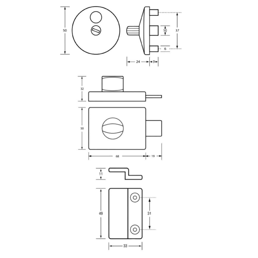 300 Series Lock & Indicator Set in Antimicrobial - 300_LOCK_ANMB