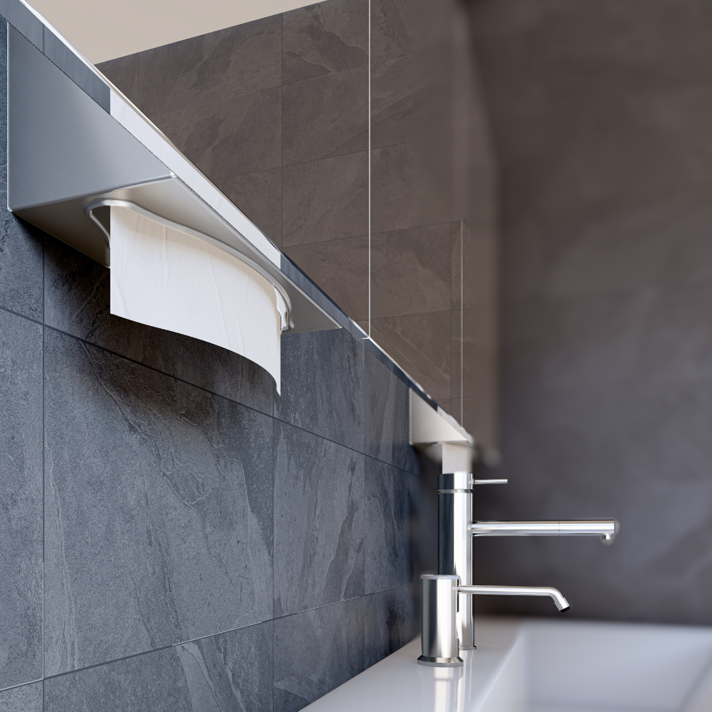 Behind The Mirror Paper Towel Dispenser in Satin Stainless Steel - ML728SS