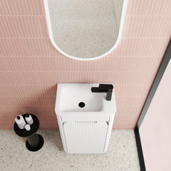 BV91 Compact Fluted Floor Mounted Ensuite Vanity 450x295mm - Various Colours