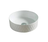 Mosaic Textured Pattern Above Counter Ceramic Basin 360x360mm - Gloss White
