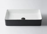 Quartz Black Out & White In Above Counter Ceramic Basin 615x345mm