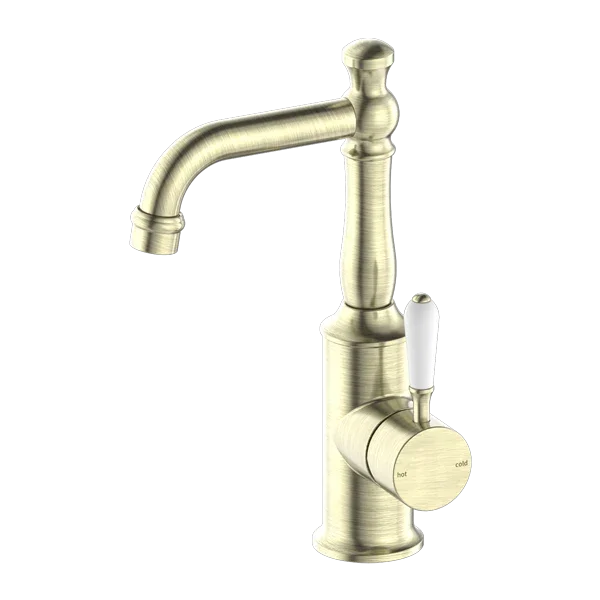Nero Tapware BM33 York Basin Mixer with Metal/Porcelain Lever - Various Colours