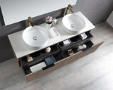 BV29WH Fluted Dark Walnut Fingerpull Wall Hung Vanity - 750 / 900 / 1200 / 1500mm