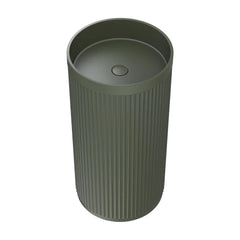 Corallo Fluted Matte White Solid Surface Freestanding Basin 450x450mm - Various Colours