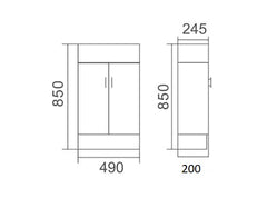 Compact Freestanding Vanity 500x250mm - White (Stock Clearance)