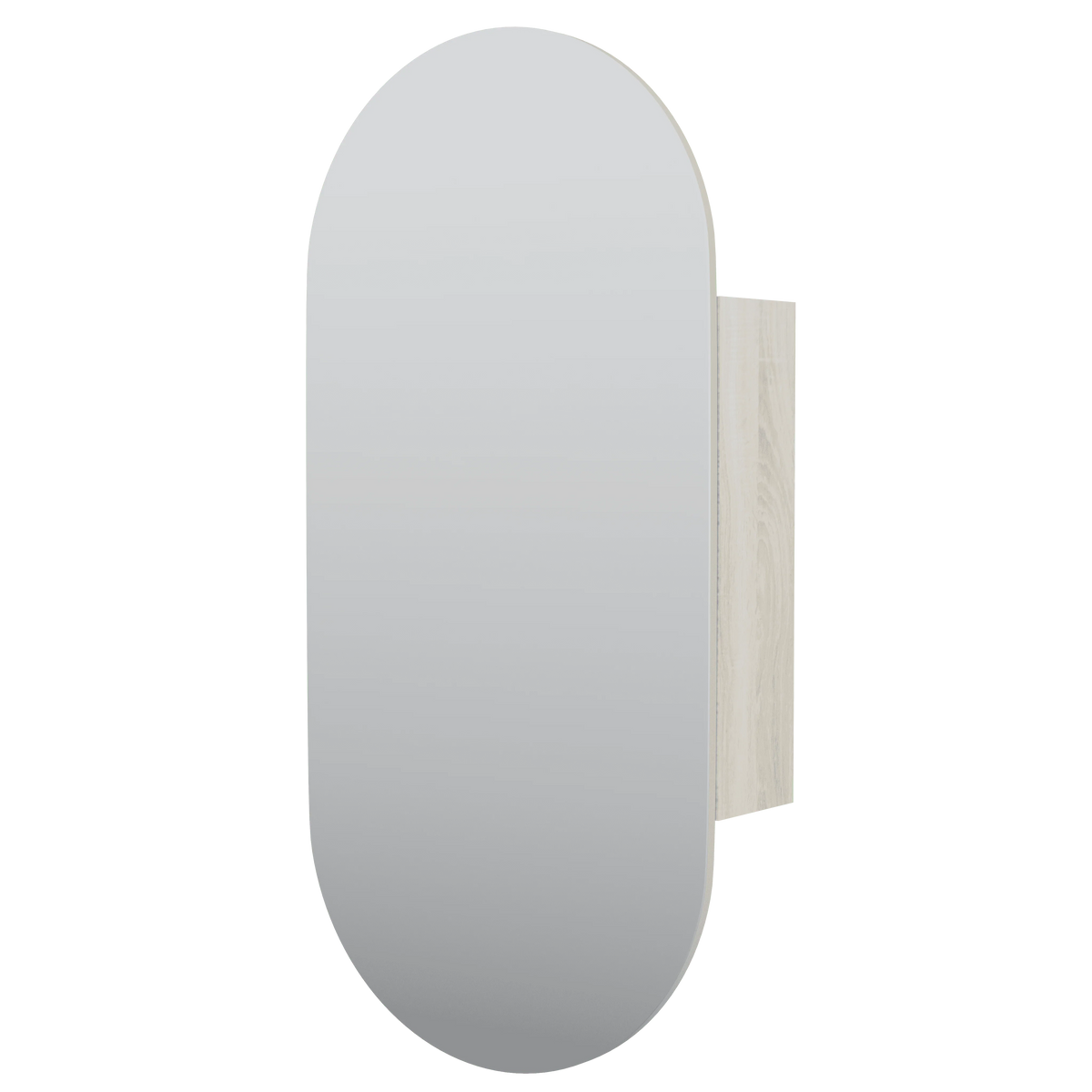 Pill Shape Mirror Cabinet Pencil Edge 450x900mm - Matte White / Matte Black / Woodgrain