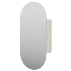 Pill Shape Mirror Cabinet Pencil Edge 450x900mm - Matte White / Matte Black / Woodgrain