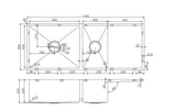 Double Bowls with Drainer Undermount/Topmount Kitchen Sink 1160x460mm -Stainless Steel