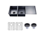 Double Bowls with Drainer Undermount/Topmount Kitchen Sink 1160x460mm - Various Colours