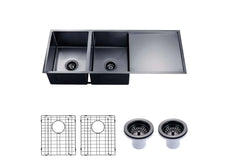 Double Bowls with Drainer Undermount/Topmount Kitchen Sink 1160x460mm - Various Colours