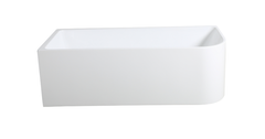 1400 Left corner gloss white free standing bath tub--1400x725x580